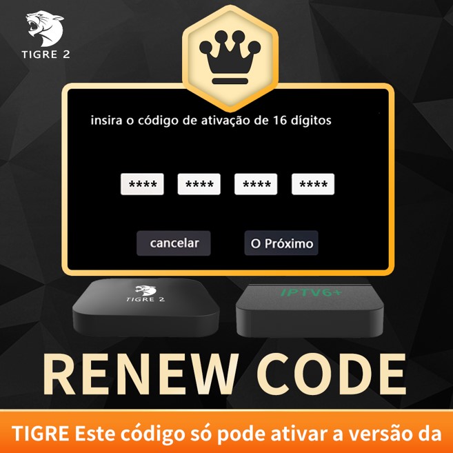 Tigre Tiger Brazil Brasil IPTV 6+ IPTV 6 Plus TV Box Renewal Code Activation Code One Year Subscription